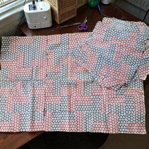 22 Vintage Red and Blue Dots Quilt Squares